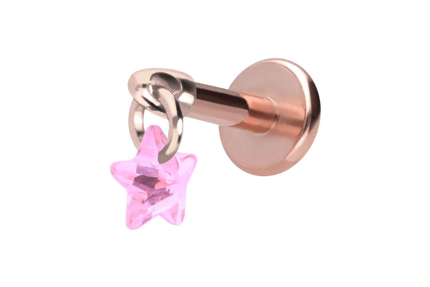 Titan Labret Piercing mit Innengewinde KRISTALLSTERN